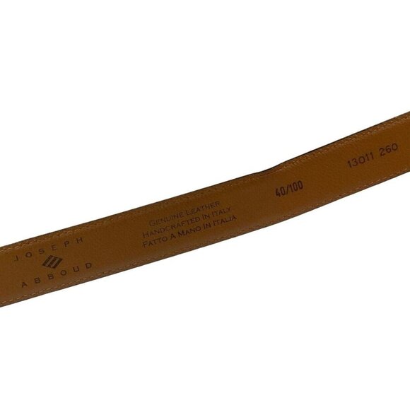 Joseph Abboud Mens Dress Belt Size 40 Tan Pebbled Leather Handcrafted in Italy - Picture 3 of 4